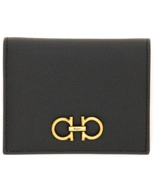 Ferragamo Leather Gancini Wallet & Purses - Black