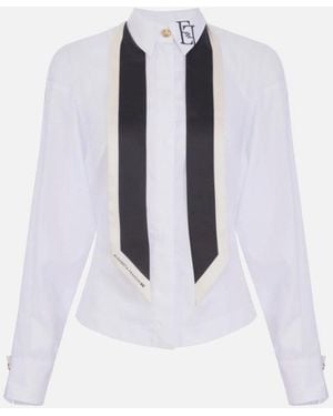 Elisabetta Franchi Shirt With Scarf - White