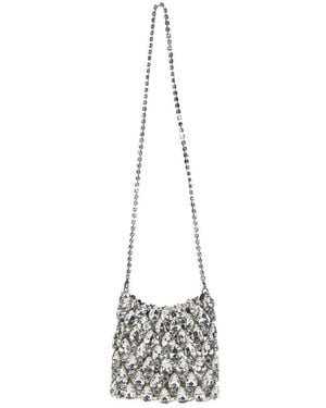 Self-Portrait Clutch con adornos de cristal - Blanco