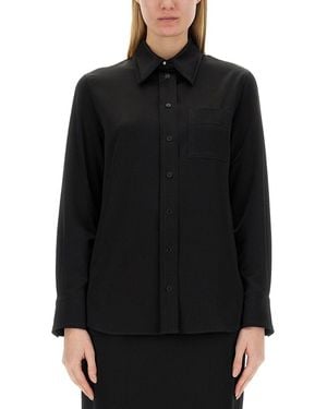 Lanvin Crepe De Chine Shirt With Button-Down Front - Black