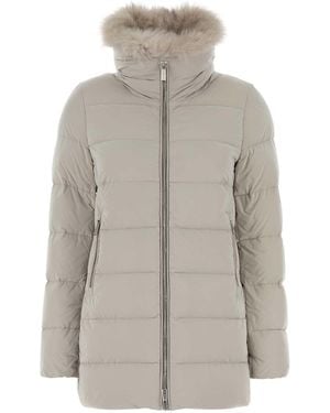 Moorer Lightweight Nylon Down Jacket With Detachable Hood - Grey