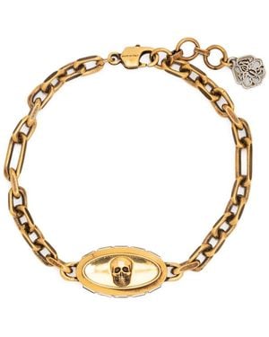 McQueen Pulsera con detalle de calavera - Metálico