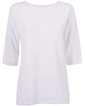 Kangra Cashmere Girocollo Seamless Rasato Linea A - Weiß