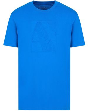 ARMANI EXCHANGE T-Shirt Mit Normaler Passform Aus Bio-Baumwolle Mit Maxi-Ton-In-Ton-Asv-Logo - Blau