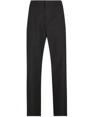 Gucci Gg Wool Trousers - Black