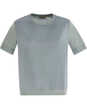 Herno Lyocell E Maglietta Di Cotone - Grigio