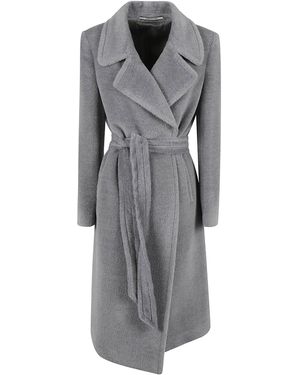 Tagliatore Ash Virgin Wool Blend Belted Coat - Grau