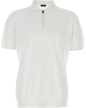 Kiton Honeycomb Polo Shirt - White