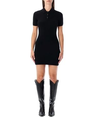T By Alexander Wang Wool Polo Mini Dress - Black