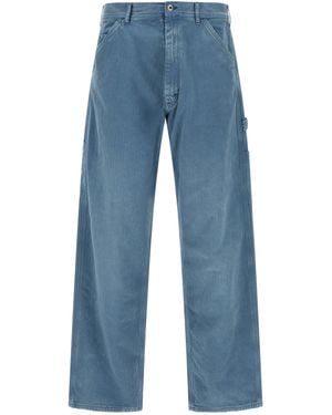 Maison Margiela Herringbone Pattern Denim Jeans With Modern Finish - Blue
