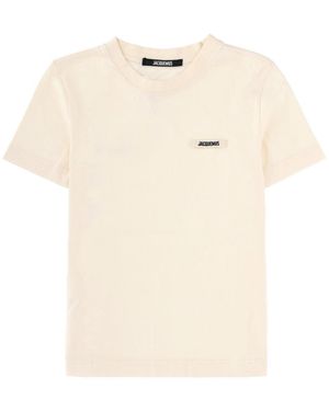 Jacquemus Grosgrain Short Sleeve T-Shirt - Natural