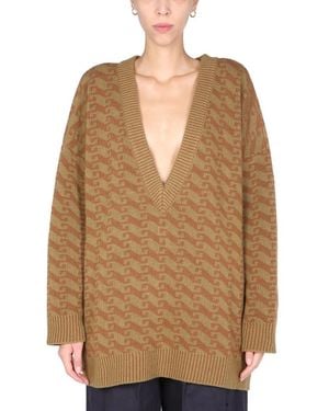 Jejia V-neck Jacquard Sweater - Multicolour