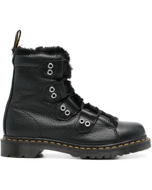 Dr. Martens Pebbled Leather Lace-Up Boots - Black