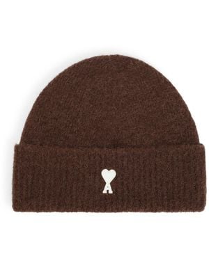 Ami Paris Adc Beanie - Brown