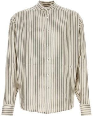 LeKasha Embroidered Silk Aldar Shirt - White