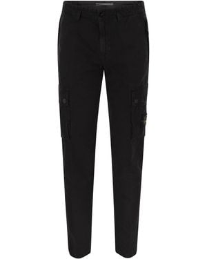 Stone Island Slim Fit Cargo Trousers - Black