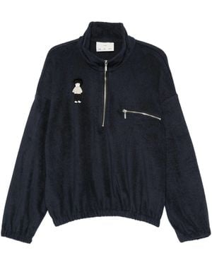 Song For The Mute Zip Funnel Pullover - Blue