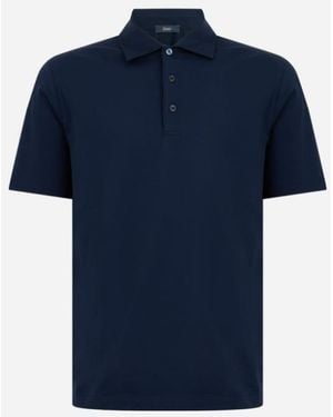Herno Resort Katoenen Poloshirt - Blauw