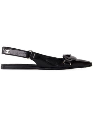 Courreges Sling Back Back Racer Vinyl Leather Black - Negro