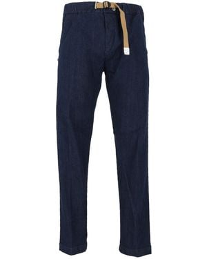 White Sand Pantalón Lungo Blu Denim con orillo - Azul