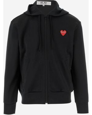 Comme des Garçons Comme des Garcons Nylon Hoodie mit Logo - Schwarz