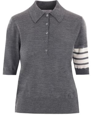 Thom Browne Blouse Van Scheerwol - Grijs
