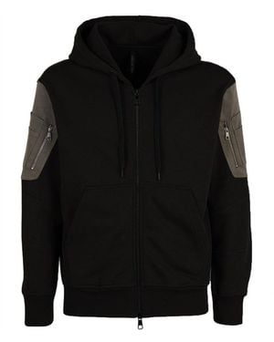 Neil Barrett Cotton Logo Hooded Sweatshirt - Black