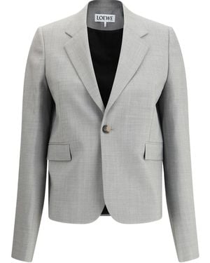 ジャケット Loewe Single-Breasted Jacket In Wool Tailored jacket in wool Green - LOEWE