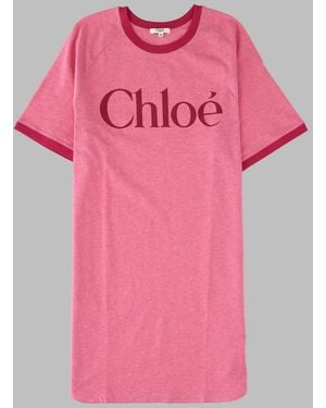 Chloé Vestito Maxi T-Shirt - Pink
