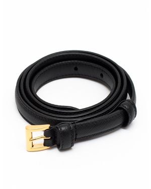 Prada 1Cm Saffiano Leather Belt - Black