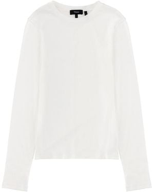 Theory Solid Crew Neck T-Shirt - White