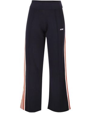 Autry Viscose Trainingsbroek Met Zijstrepen - Blauw
