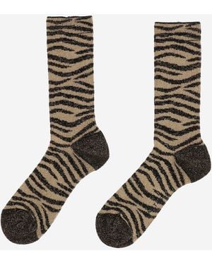 ANT45 Stretch Cotton Blend Socks With Animal Print - Green
