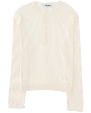 Our Legacy T Shirt "Fine Henley" - Natural