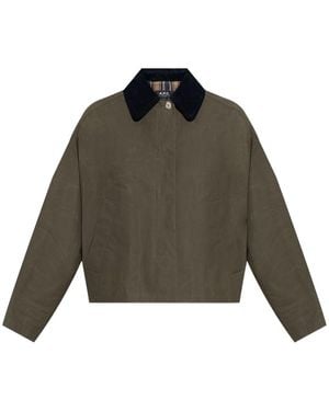 A.P.C. Cropped Coat With Corduroy Collar - Mehrfarbig