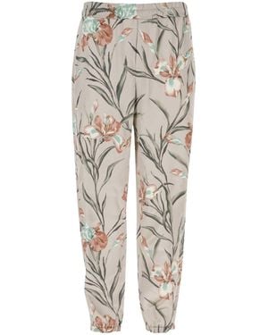 Saint Laurent Printed Satin Pant - Grey
