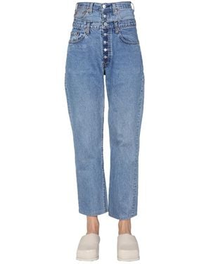 1/OFF Double Waist Jeans - Blue