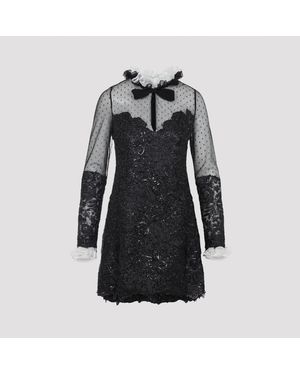 Giambattista Valli Fitted Mini Dress With Lace - Schwarz