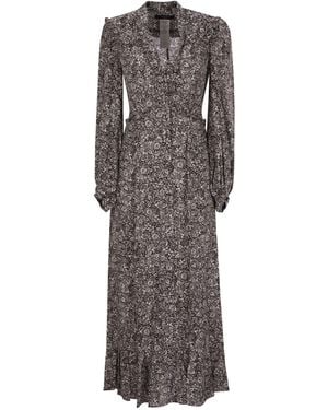 Weekend by Maxmara Wochenende Max Mara Fretty Printed Crepe de Chine Kleid - Grau