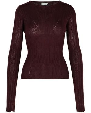 Lanvin Burgundy Wool Blend Jumper - Purple