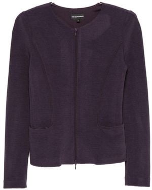 Emporio Armani Zipped Blazer Jacket - Blue