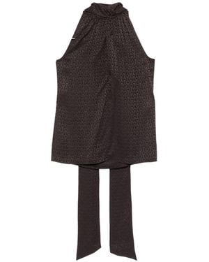 Gucci Silk Top With Lavallière Neck - Black