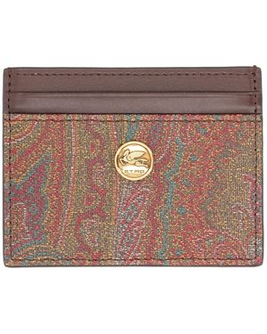 Etro Card Holder "Paisley" - Brown