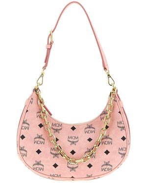 MCM "Aren Crescent Hobo" Umhängetasche - Pink