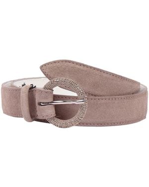 Claudio Orciani Slim Suede Rhinestone Belt - Pink