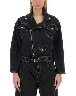 Moschino Cropped Denim Jacket - Black
