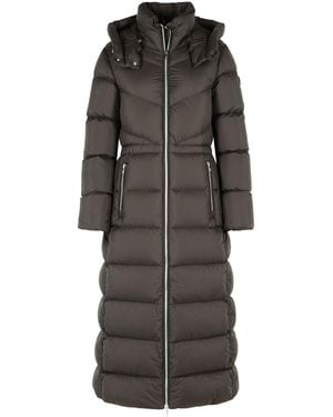 Moose Knuckles 'Belle' Long Nylon Down Jacket - Grey