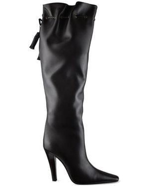 Saint Laurent Botas Gathered - Negro