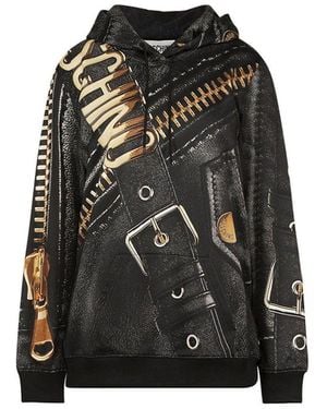 Moschino Marco Biker Kapuzenpullover - Schwarz