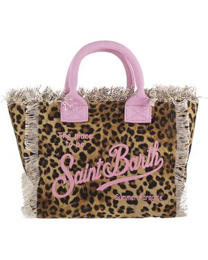 MC2 Saint Barth Colette Leopard Print Handbag - Pink